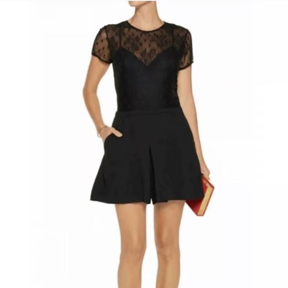 MAJE Glaieuil Black Lace Romper - Picture 1 of 9